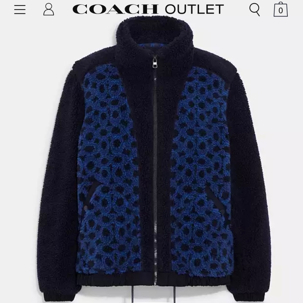 Coach  full Sherpa jacket recycled polyester- nwot- size small